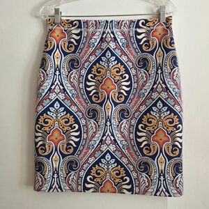 J. MCLAUGHLIN Reversible Halle Scuba Geo Paisley Skirt Medium